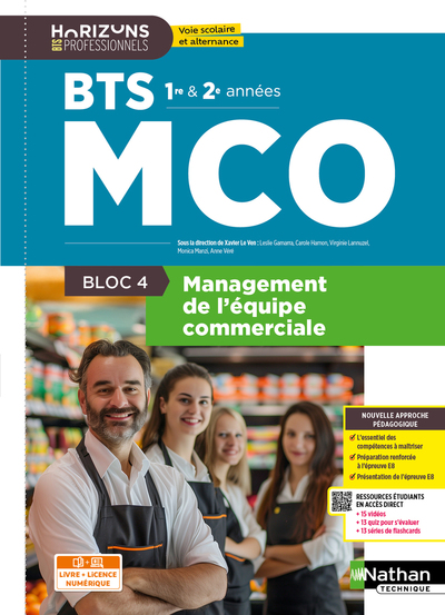 Image de Bloc 4 - Management de l'équipe commerciale - BTS MCO 1re et 2e années - Coll. Horizons Professionnels BTS - Ed. 2026