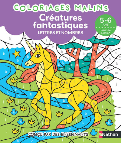 Image de Animaux fantastiques Lettres et nombres GS - Coloriages malins