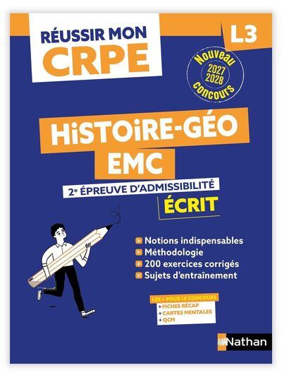 Picture of Réussir mon CRPE Histoire Géographie EMC 2e épreuve d'admissibilité L3 écrit 2027