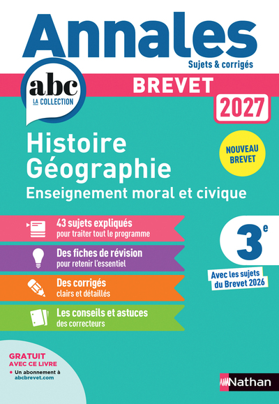 Picture of Annales Brevet Histoire Géographie Enseignement Moral et Civique 2027- Corrigé