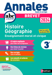 Image de Annales Brevet Histoire Géographie Enseignement Moral et Civique 2024 - Corrigé