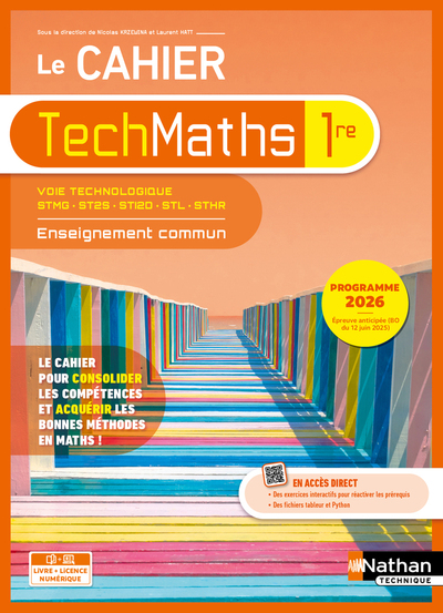 Picture of Cahier de Mathématiques - Enseignement commun - 1re technologique - Coll. TechMaths - Ed. 2026