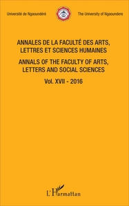 Picture of Annales de la faculté des arts, lettres et sciences humaines Vol XVII - 2016