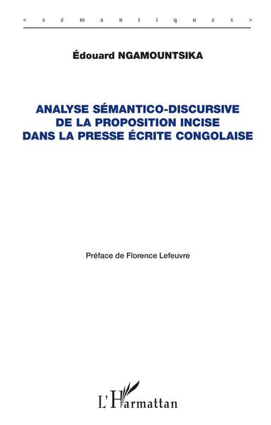 Picture of Analyse sémantico-discursive de la proposition incise dans la presse écrite congolaise