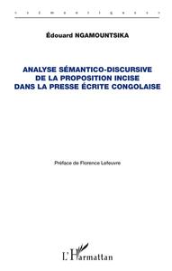 Picture of Analyse sémantico-discursive de la proposition incise dans la presse écrite congolaise