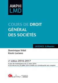 Picture of cours de droit général des sociétés 2016-2017 - 2ème édition
