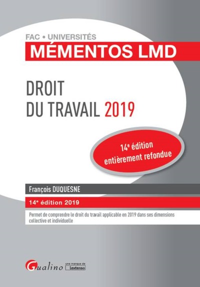 Image de DROIT DU TRAVAIL 2019 - 14EME EDITION