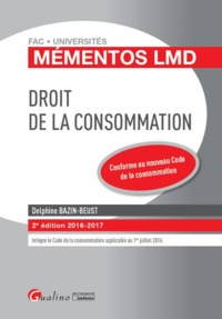 Image de DROIT DE LA CONSOMMATION 2016-2017 - 2ÈME ÉDITION