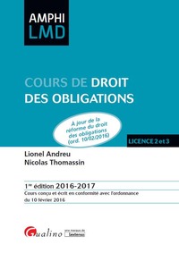 Image de COURS DE DROIT DES OBLIGATIONS 2016-2017