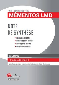 Picture of MÉMENTOS LMD - LA NOTE DE SYNTHÈSE 2015-2016 - 14ÈME ÉDITION