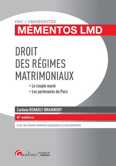 Image de DROIT DES RÉGIMES MATRIMONIAUX 2016-2017 - 8ÈME ÉDITION