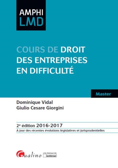 Image de cours de droit des entreprises en difficulté 2016-2017 - 2ème édition