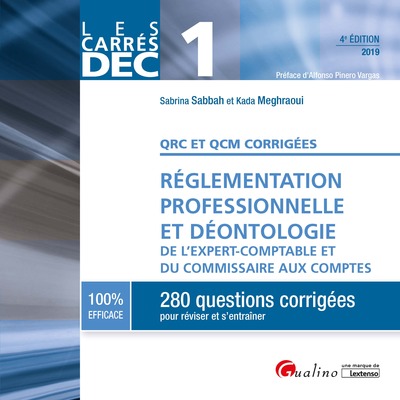 Picture of DEC 1 - QRC et QCM corrigées - Réglementation professionnelle et déontologie del'expert-comptable et du commissaire auxcomptes