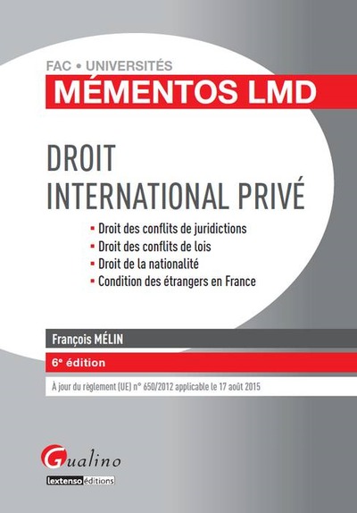 Picture of DROIT INTERNATIONAL PRIVÉ 2015-2016 - 6ÈME ÉDITION