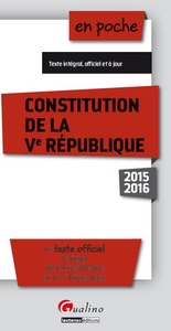 Picture of CONSTITUTION DE LA VE RÉPUBLIQUE 2015-2016 - 7ÈME ÉDITION
