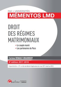 Picture of DROIT DES REGIMES MATRIMONIAUX 9EME EDITION