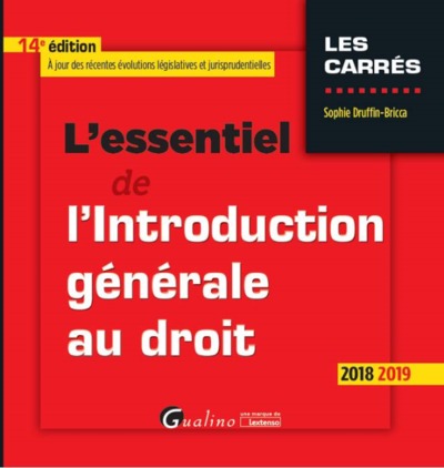 Picture of L'ESSENTIEL DE L'INTRODUCTION GENERALE AU DROIT - 14EME EDITION