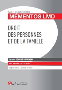 Image de DROIT DES PERSONNES ET DE LA FAMILLE 2016-2017 - 15ÈME ÉDITION