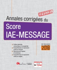 Picture of ANNALES CORRIGEES DU SCORE IAE-MESSAGE 21EME EDITION
