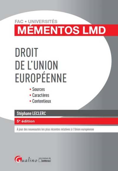 Picture of DROIT DE L UNION EUROPEENNE 5EME EDITION
