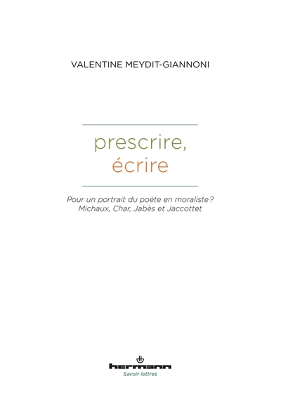 Picture of Prescrire, écrire