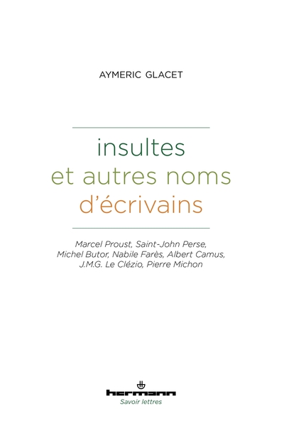 Picture of Insultes et autres noms d'écrivains