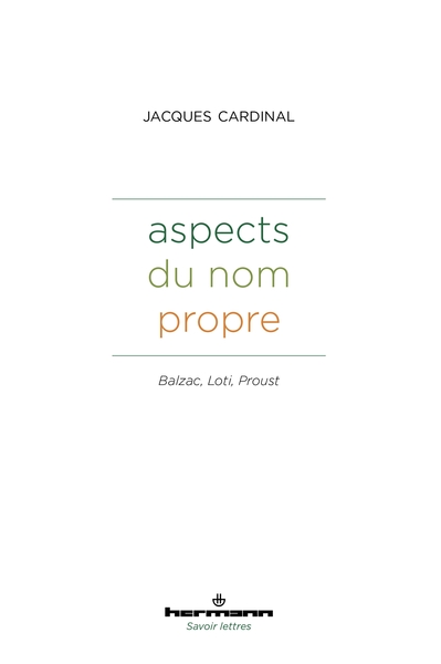 Picture of Aspects du nom propre