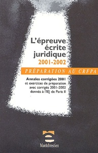 Picture of PRÉPARATION AU CRFPA - L'ÉPREUVE ÉCRITE JURIDIQUE