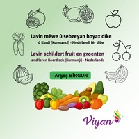 Image de Lavîn mêwe û sebzeyan boyax dike û Kurdî (Kurmancî) - Nedirlandî fêr dibe