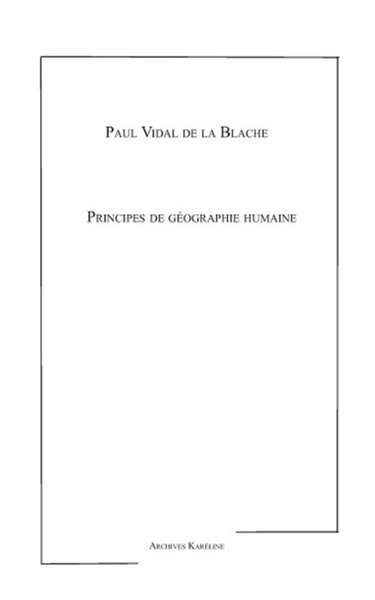 Picture of Principes de géographie humaine