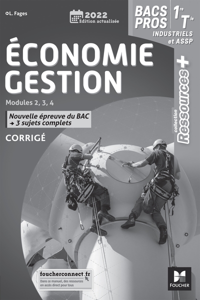 Picture of Ressources Plus - ECONOMIE-GESTION 1re Tle Bac Pro indus / ASSP - Ed. 2022 - Corrigé