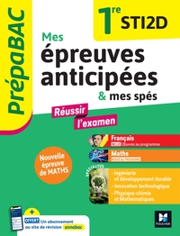 Image de Prépabac - Mes épreuves anticipées Français et Maths +  mes spé - 1ere STI2D