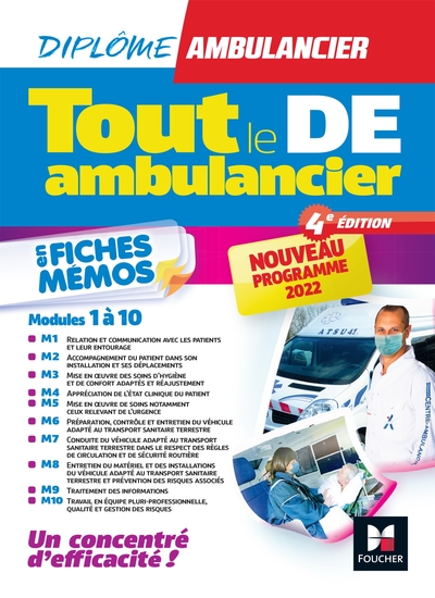 Picture of Tout le DE Ambulancier - Nouveau programme - DEA - Modules 1 à 10 en fiches mémos - Révision 4e éd