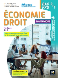 Picture of Ressources Plus - ECONOMIE-DROIT 2de 1re Tle Bac Pro - Ed. 2022 - Livre élève