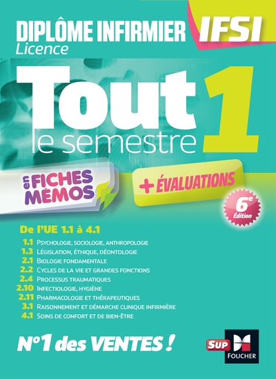 Picture of Tout le semestre 1 en fiches mémos - DEI IFSI - 6e édition - Révision et entraînement