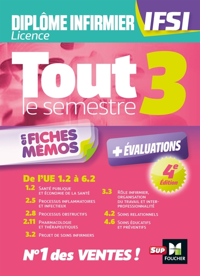 Picture of Tout le semestre 3 en fiches mémos - Diplôme d'état infirmier - DEI IFSI - Révision et entrainement