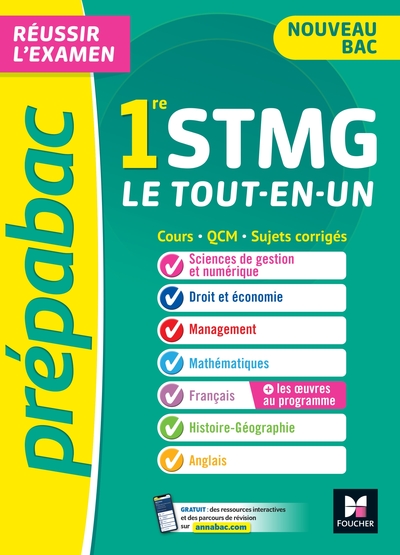 Picture of Prépabac 1re STMG - Toutes les matières - Cours et entraînement au contrôle continu 2025