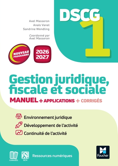 Image de DSCG 1 - Gestion juridique, sociale et fiscale - Manuel et applications - Nouveau programme