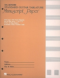 Picture of PAPIER MUSIQUE SPECIAL GUITARE TABULATIONS - 6 LIGNES + GRILLES