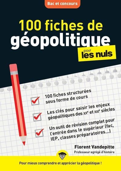 Picture of 100 fiches de géopolitique Pour les Nuls Concours