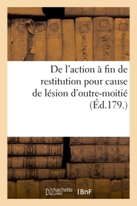 Picture of Observations sur le mode et les effets de l'action à fin de restitution
