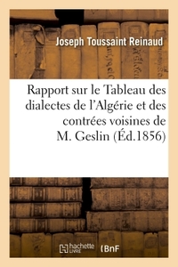 Image de Rapport sur le Tableau des dialectes de l'Algérie et des contrées voisines de M. Geslin