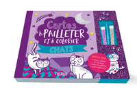 Image de Cartes à pailleter et colorier : Chats