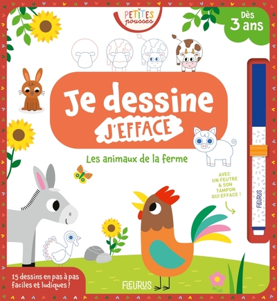 Image de Je dessine, j'efface Petites Pousses   Les animaux de la ferme