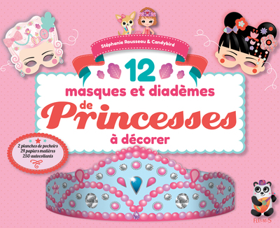 Image de 12 masques et diadèmes de princesses à décorer