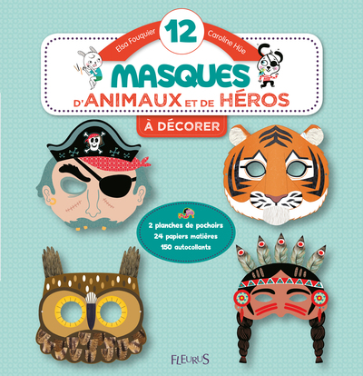 Image de 12 masques d'animaux et de héros à décorer