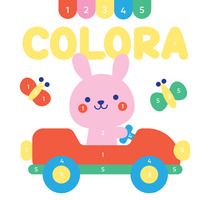 Picture of La voiture lapin coloriage