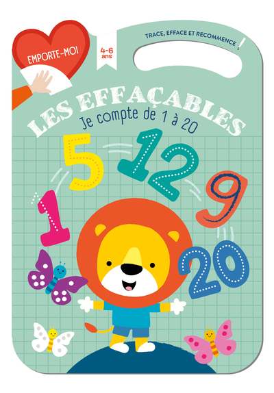 Image de Je compte de 1 à 20 (4-6) - verte - Les effaçables, trace, efface et recommence