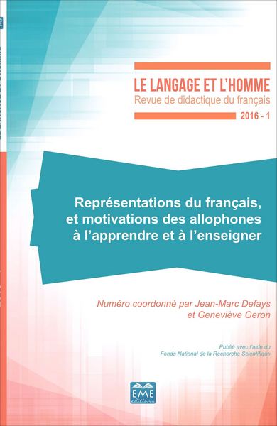 Picture of Représentations du français et motivations des allophones à l'apprendre et à l'enseigner