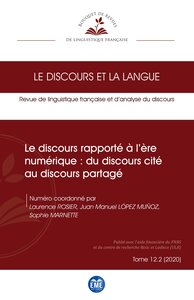 Picture of Le discours rapporté à l'ère numérique : du discours cité au discours partagé